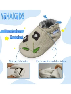 Yihakids Baby Krabbelschuhe aus Leder, weiche Lauflernschuhe mit rutschfester Sohle><noscript><img width=