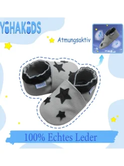 Yihakids Baby Krabbelschuhe aus Leder, weiche Lauflernschuhe mit rutschfester Sohle Sale