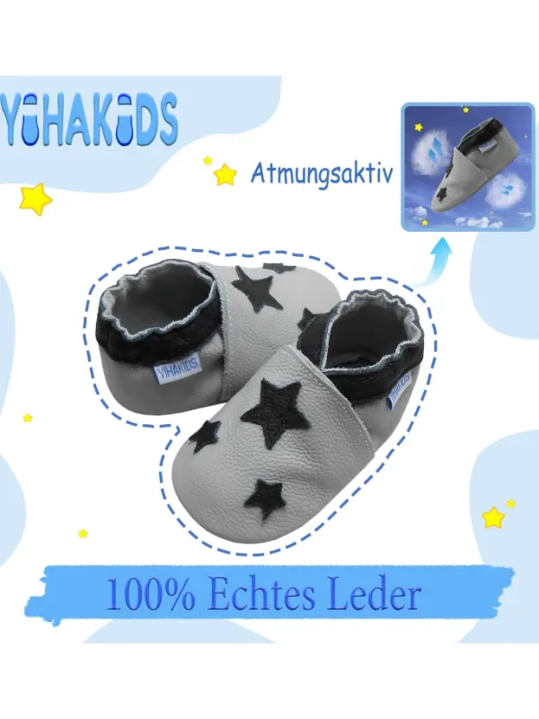 Yihakids Baby Krabbelschuhe aus Leder, weiche Lauflernschuhe mit rutschfester Sohle Sale