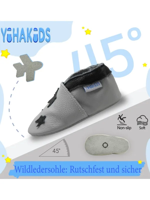Yihakids Baby Krabbelschuhe aus Leder, weiche Lauflernschuhe mit rutschfester Sohle Sale