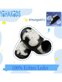 Yihakids Baby Krabbelschuhe aus Leder, weiche Lauflernschuhe mit rutschfester Sohle Discount