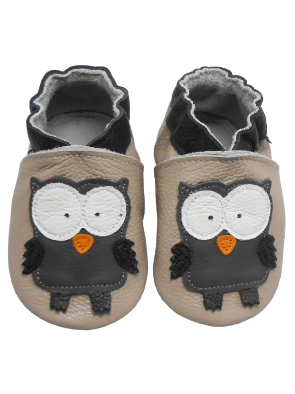 Bemesu Baby Krabbelschuhe aus Leder, weiche Lauflernschuhe mit rutschfester Sohle