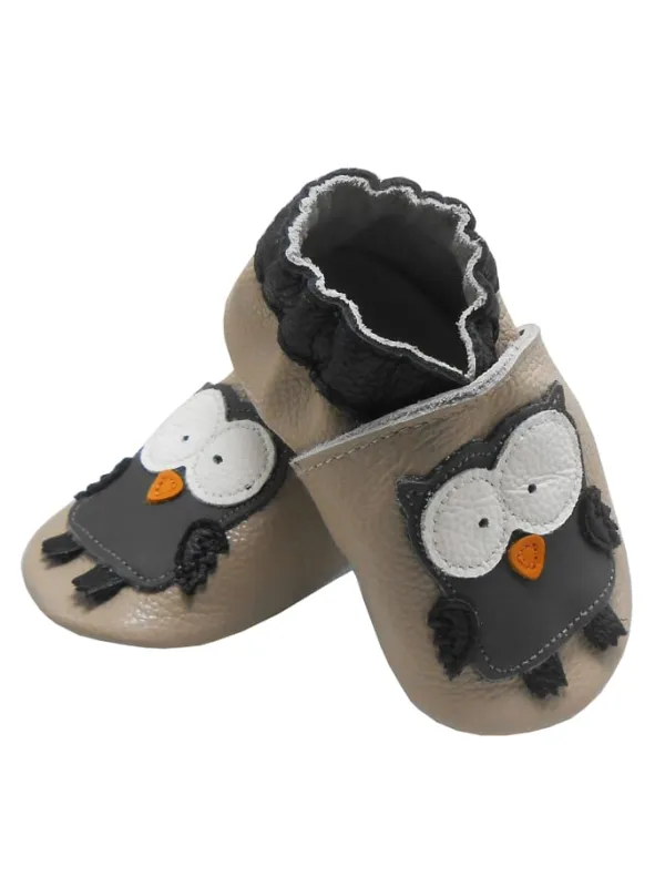 Bemesu Baby Krabbelschuhe aus Leder, weiche Lauflernschuhe mit rutschfester Sohle