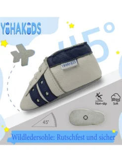 Yihakids Baby Krabbelschuhe aus Leder, weiche Lauflernschuhe mit rutschfester Sohle Online