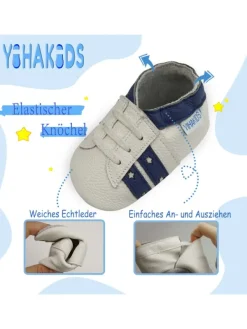 Yihakids Baby Krabbelschuhe aus Leder, weiche Lauflernschuhe mit rutschfester Sohle Online
