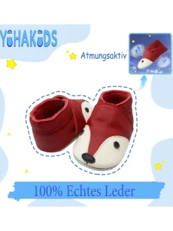Yihakids Baby Krabbelschuhe aus Leder, weiche Lauflernschuhe mit rutschfester Sohle> Krabbelschuhe