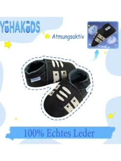 Yihakids Baby Krabbelschuhe aus Leder, weiche Lauflernschuhe mit rutschfester Sohle> Krabbelschuhe