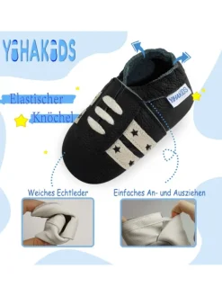 Yihakids Baby Krabbelschuhe aus Leder, weiche Lauflernschuhe mit rutschfester Sohle><noscript><img width=