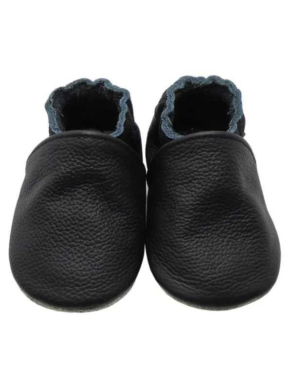 Yalion Baby Krabbelschuhe aus Leder mit rutschfester Sohle – Schwarz Best