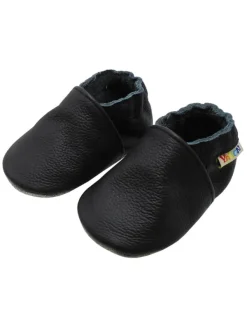 Yalion Baby Krabbelschuhe aus Leder mit rutschfester Sohle – Schwarz Best