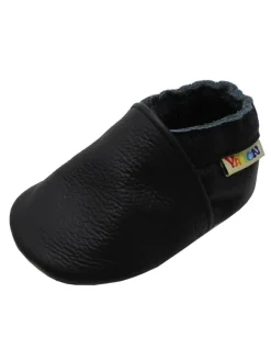 Yalion Baby Krabbelschuhe aus Leder mit rutschfester Sohle – Schwarz Best