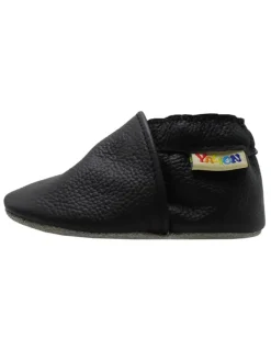 Yalion Baby Krabbelschuhe aus Leder mit rutschfester Sohle – Schwarz Best