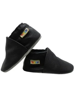 Yalion Baby Krabbelschuhe aus Leder mit rutschfester Sohle – Schwarz Best