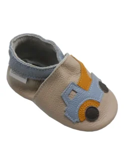Bemesu Baby Krabbelschuhe aus Leder, weiche Lauflernschuhe mit rutschfester Sohle