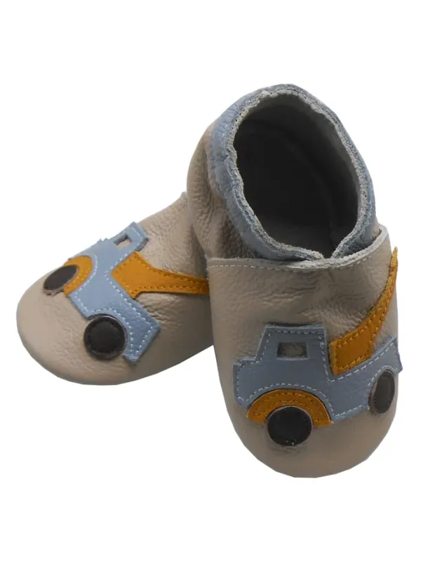 Bemesu Baby Krabbelschuhe aus Leder, weiche Lauflernschuhe mit rutschfester Sohle