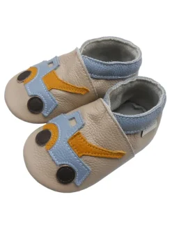 Bemesu Baby Krabbelschuhe aus Leder, weiche Lauflernschuhe mit rutschfester Sohle