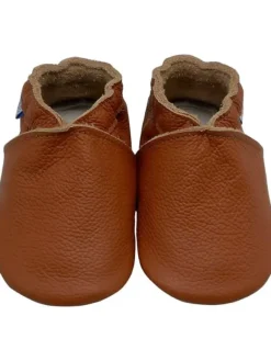 Yihakids Baby Leder Krabbelschuhe, mit rutschfester Sohle – Braun Hot
