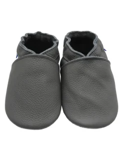 Yihakids Baby Leder Krabbelschuhe, mit rutschfester Sohle – Grau New