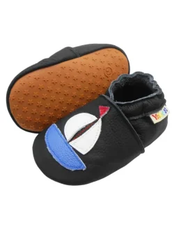Yihakids Baby Leder Krabbelschuhe,mit rutschfester harter Sohle-Segelboot - Muster> Krabbelschuhe