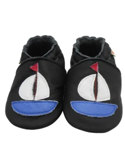 Yihakids Baby Leder Krabbelschuhe,mit rutschfester harter Sohle-Segelboot - Muster><noscript><img width=