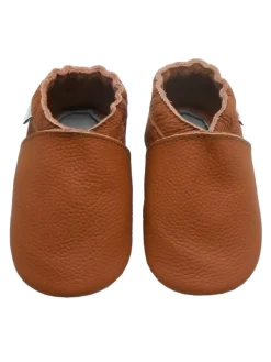 Bemesu Baby-Leder-Laufschuhe, komfortabel mit rutschfester Sohle - Braun> Krabbelschuhe