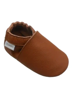 Bemesu Baby-Leder-Laufschuhe, komfortabel mit rutschfester Sohle - Braun> Krabbelschuhe