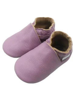 Basrakids Baby-Leder-Laufschuhe, komfortabel mit rutschfester Sohle - Helllila> Krabbelschuhe