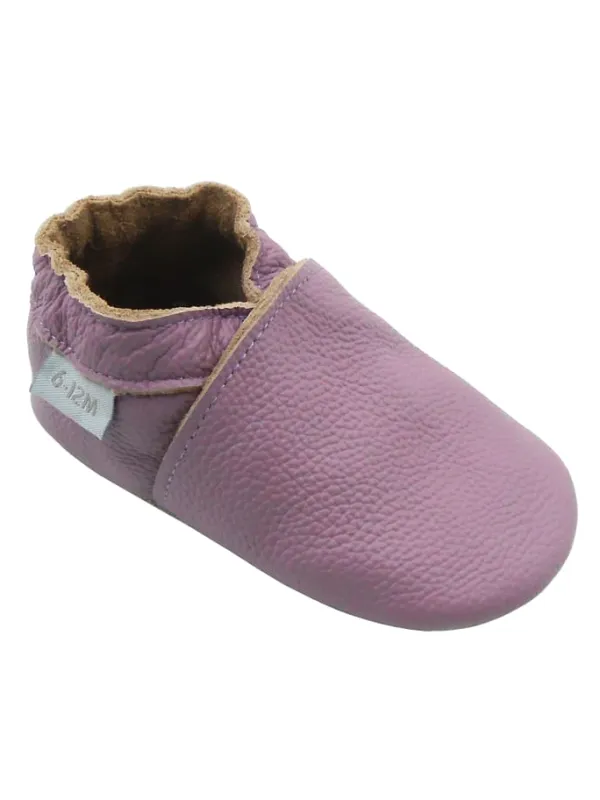 Basrakids Baby-Leder-Laufschuhe, komfortabel mit rutschfester Sohle - Helllila> Krabbelschuhe