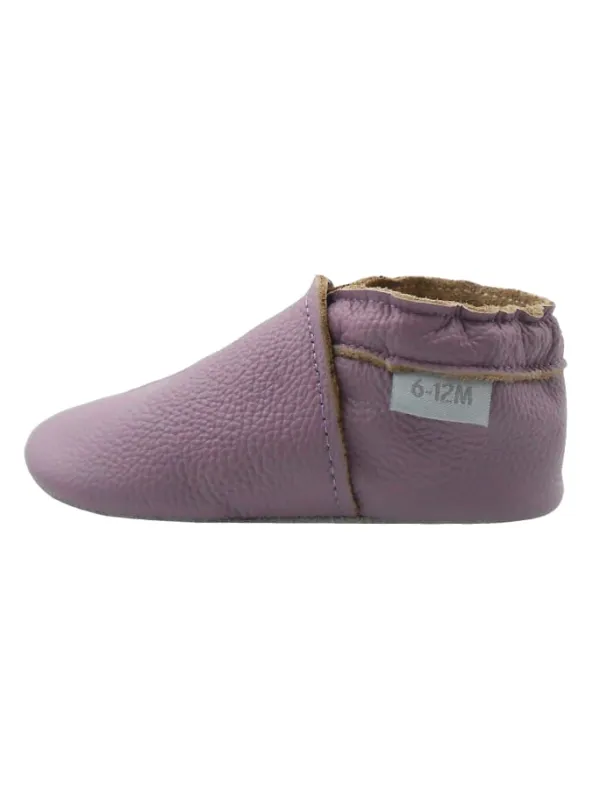 Basrakids Baby-Leder-Laufschuhe, komfortabel mit rutschfester Sohle - Helllila> Krabbelschuhe