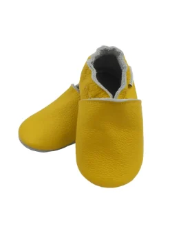 Bemesu Baby-Leder-Laufschuhe, komfortabel mit rutschfester Sohle - Gelb Outlet