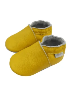 Bemesu Baby-Leder-Laufschuhe, komfortabel mit rutschfester Sohle - Gelb Outlet