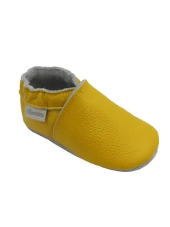 Bemesu Baby-Leder-Laufschuhe, komfortabel mit rutschfester Sohle - Gelb Outlet