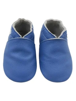 Basrakids Baby-Leder-Laufschuhe, komfortabel mit rutschfester Sohle - Blau Discount