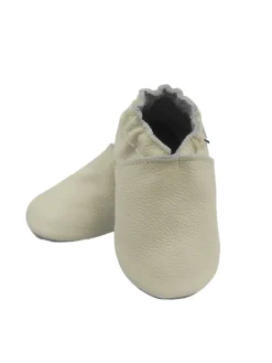 Bemesu Baby-Leder-Laufschuhe, komfortabel mit rutschfester Sohle - Weiß> Krabbelschuhe