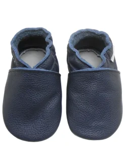Bemesu Baby-Leder-Laufschuhe, komfortabel mit rutschfester Sohle - Dunkelblau Clearance