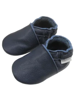 Bemesu Baby-Leder-Laufschuhe, komfortabel mit rutschfester Sohle - Dunkelblau Clearance