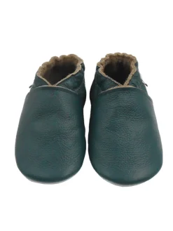 Bemesu Baby-Leder-Laufschuhe, komfortabel mit rutschfester Sohle - Dunkelgrün> Krabbelschuhe