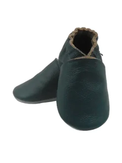 Bemesu Baby-Leder-Laufschuhe, komfortabel mit rutschfester Sohle - Dunkelgrün> Krabbelschuhe