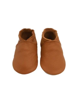 Bemesu Baby-Leder-Laufschuhe, komfortabel mit rutschfester Sohle - Braun> Krabbelschuhe