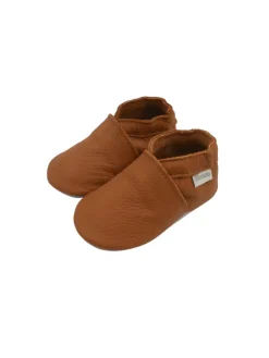 Bemesu Baby-Leder-Laufschuhe, komfortabel mit rutschfester Sohle - Braun> Krabbelschuhe