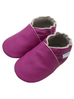Basrakids Baby-Leder-Laufschuhe, komfortabel mit rutschfester Sohle - Lila> Krabbelschuhe