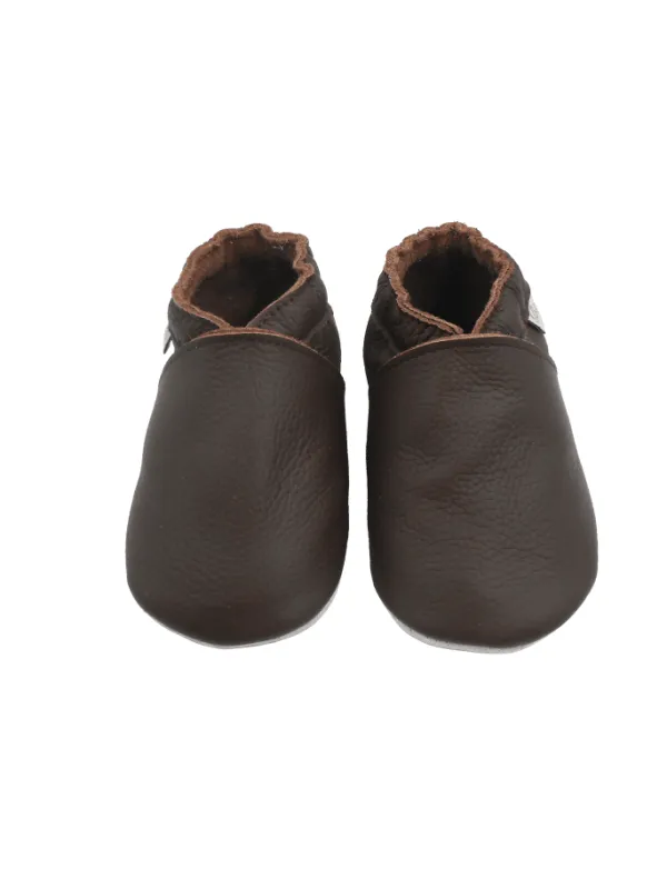 Bemesu Baby-Leder-Laufschuhe, komfortabel mit rutschfester Sohle - Hellbraun> Krabbelschuhe