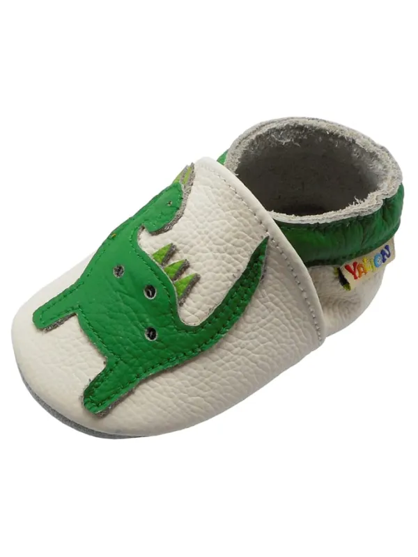 Yalion Baby-Lederlaufschuhe mit rutschfester Sohle – grünes Dinosauriermuster Online
