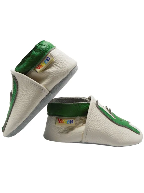 Yalion Baby-Lederlaufschuhe mit rutschfester Sohle – grünes Dinosauriermuster Online