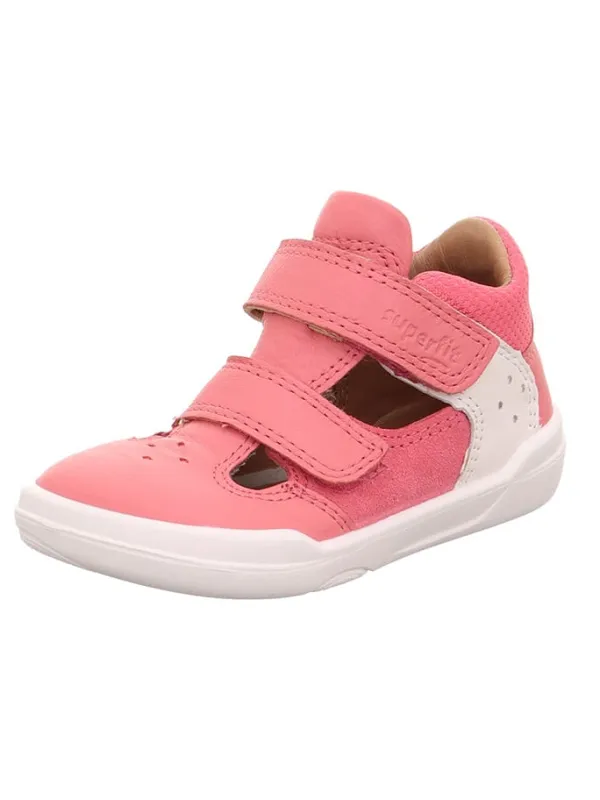 superfit Barfuß Leder-Halbsandalen "Superfree" in Pink/ Weiß>Kinder Sandalen·Halbsandalen|Sandalen