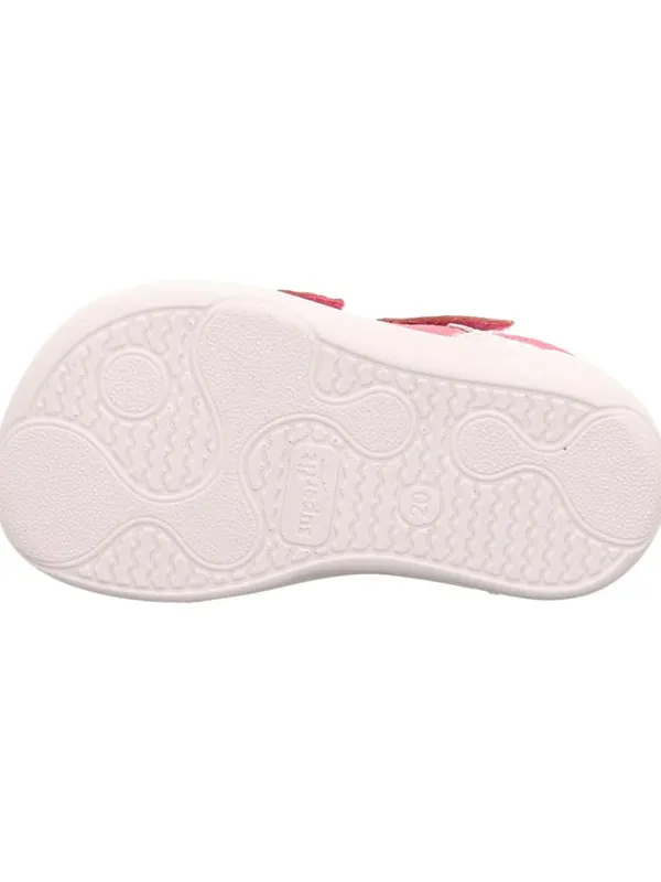 superfit Barfuß Leder-Halbsandalen "Superfree" in Pink/ Weiß>Kinder Sandalen·Halbsandalen|Sandalen
