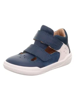 superfit Barfuß Leder-Halbsandalen "Superfree" in Dunkelblau/ Weiß> Sandalen