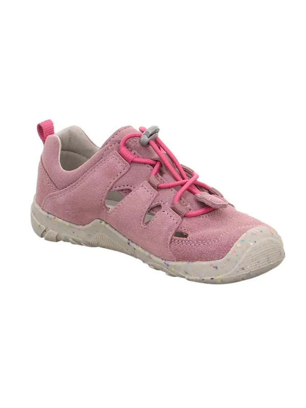 superfit Barfuß Leder-Halbsandalen "Trace" in Rosa>Kinder Sandalen·Halbsandalen