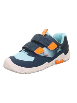 superfit Barfuß Leder-Sneakers "Trace" in Dunkelblau/ Hellblau>Kinder Sneakers·Sneakers Low
