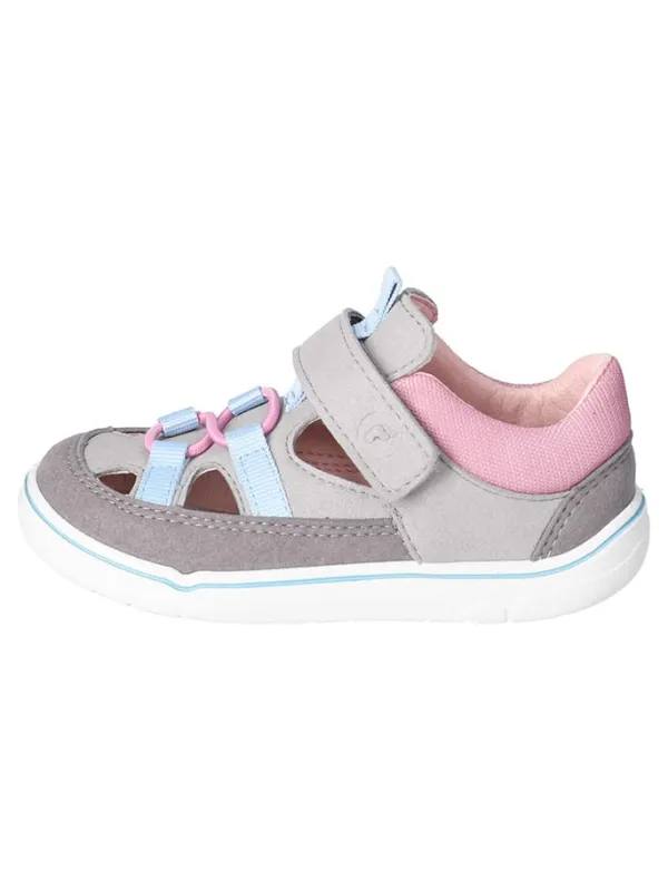 Ricosta Barfußschuhe in Grau/ Rosa>Kinder Sandalen·Halbsandalen